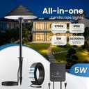 ZZXX All-in-One Low Voltage Landscape Lighting Kit 4-Pathway Lights with 40W Transformer, 5W Dusk to Dawn Outdoor Lighting, IP66 Waterproof LED Landscape Lights, Outdoor Lights 2700K for Yard Patio