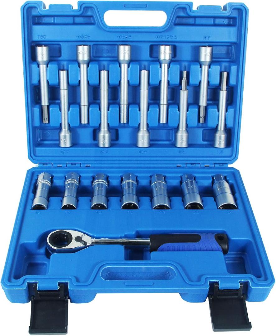 18PCS Steering Hub Suspension Shock Absorber Strut Nut Removal Tool Socket Kit