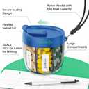 2 x PULIV Portable Pill Dispenser Bottle, Vitamin Organizer with 7 Compartments, Holds Plenty of Supplements with Anti-Mixing & Wide Openings Design, Easy to Retrieve Meds, Includes 20 Labels Royal Blue