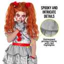 Morph Movie Clown Costume For Girls - Scary Kids Halloween Costume - Creepy Clown Outfit For Girls (X-Large)