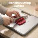 SMIRLY Titanium Cutting Board for Kitchen, Double Sided Chopping Board Set with Holder, 100% Pure Titanium, Dishwasher Safe, 3 Pack