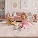 Latte&Fog Soft Thick Plush Bounce-Back 5x7 Pink Area Rugs for Living Room