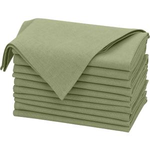 Ruvanti Linen Napkins Set of 12, 18x18 Cloth Napkins, Cotton Linen Blend Napkins Cloth Washable, Soft, Reusable Dinner Napkins for Wedding, Parties, Christmas, Thanksgiving, Everyday Use-MartiniOlive