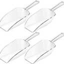 Hestya 4 Pcs Multi Purpose Clear Plastic Scoops for Candy Buffet Acrylic Kitchen Ice Food Popcorn Scoops for Protein Powders, Ice Cream, Coffee, Tea Jar (7.8 Inch)
