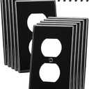 Bates- Black Outlet Covers - 10 Pack Duplex Receptacle Covers, Wall Outlet Cover, Electric Outlet Cover Plate