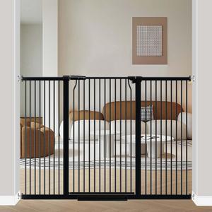 40.5" Extra Tall Baby Gate for Doorways, 49.2"-54.7" Extra Wide Pet Gate Pressure Mounted, 1.37" Narrow Space Puppy Dog Barrier Indoor, No Drill Safety Child Gate, No Climb Fence Black