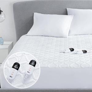 California King Heated Mattress Pad - Degrees of Comfort Electric Bed Warmer with Dual Controllers, 6 Heating Levels, 10-Hour Auto Shut-Off, Breathable Air-Layer, 72" x84