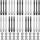 Skylety 30 Pcs Dart Shafts for Steel Tip Medium 2BA Thread Aluminium Alloy Dart Stems 50 mm 53 mm with Rubber Rings Replacement Harrows Dart Accessories and Flights