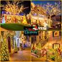 2 Pack 480 LED Solar String Lights for Outside, 170 FT Super Long Solar Chrismas Lights Outdoor with 8 Modes & Memory Function, Waterproof Twinkle Light for Xmas Tree Party Decorations (Warm White)