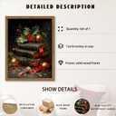 Framed Christmas Wall Art, Vintage Christmas Book Paintings, Retro Canvas Prints Decor, Rustic Winter Holiday Pictures Wall Decor for Bedroom Christmas Decoration Gifts  12x16in