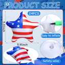 24 Pcs Patriotic Beach Balls Bulk 4th of July Mini Inflatable 5" American Flag Star Beach Balls Red White and Blue 4th of July Party Decor for 250th Anniversary Summer Swimming Party Supplies