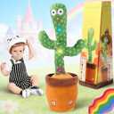 Talking Cactus Toy for Babies 6+ Months & Toddlers - Dancing Singing Repeating Cactus Toy with 120 Songs & Lights, Interactive Plush Gift for Kids Age 1 2 3 4 5 6