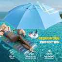 Floating Pool Umbrella with Weighted Base & Cup Holders,Adjustable In Pool Umbrella for Inside of Pool,Portable UV Sun Shade & Floating Table for Swimming Pool,Beach,Lake,Blue