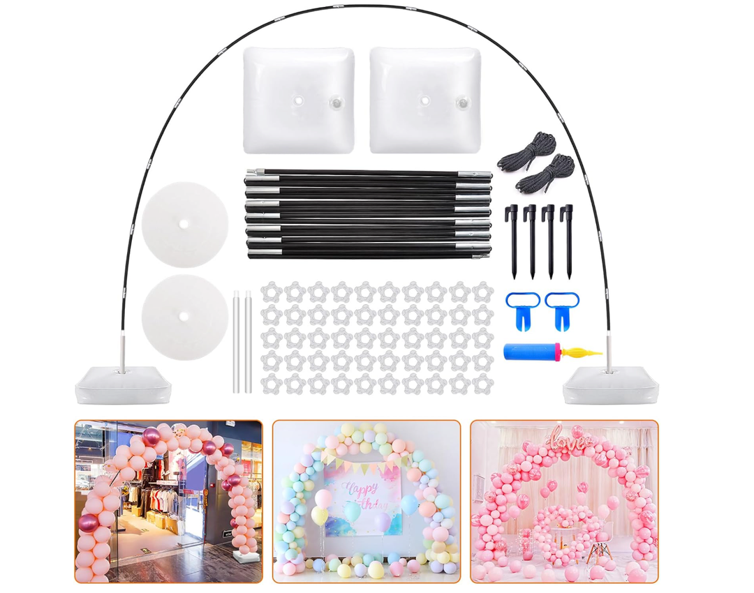 Chamvis Balloon Arch Kit, 9FT Height & 10FT Width Adjustable Balloon Arch Stand Frame Garland Stand: Wedding Baby Shower Birthday Photo Backdrop