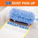 60 Heavy Duty Duster Refills for Swiffer Duster, 3 ft Extendable Handle, 1 Short Handle, Multisurface 360 Dusters kit for Dusting Furniture, Ceiling Fans, Blinds, Blue