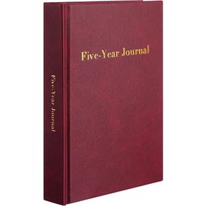Resurhang Hard Cover 5 Year Journal 6 x 8.5 Inch 5 Year Memory Notebook Daily Journal, Yearly Undated Diary Life Planner Log Book Gifts for Men and Women (Wine Red)