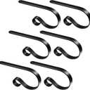 Hotop 6 Pieces Christmas Stocking Holders for Mantle Christmas Stockings Hangers Multiple Usage Stocking Holders with Anti-Slip Pads for Christmas Party Decorations (Black)