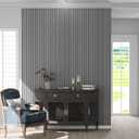 Oxdigi Grey Wood Slat Peel and Stick Wallpaper - Textured Faux Wood Panels, Waterproof & Removable Contact Paper for Kitchen, Bedroom, Bathroom - Easy Install 35.4x196 Inch