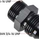 8AN Male Flare to 8AN ORB O-ring Boss Fuel Pump Rail Adapter Fitting Aluminum Black, Pack of 2