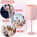 24 Pcs Pink Acrylic Wine Glasses with Stems 10 oz Colored Square Champagne Flutes Stemmed Glassware Toasting Glasses for Party Wedding Anniversary Birthday Dinner Party Decoration