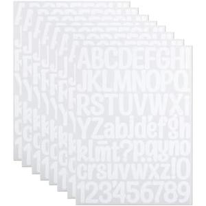 CMBBZZY 1.5 Inch Letter Stickers, 552 Pieces Alphabet Number Symbol Stickers for Scrapbooking, Sign, Water Bottle, Self-Adhesive Vinyl Letter Sticker Decals for Arts&Crafts - 8 Sheets, White