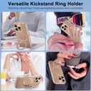 Magnetic Case for iPhone 16 Pro Max Case with Stand & 2X Screen Protector [Compatible with MagSafe] Military Grade Drop Protection Phone Cover with Ring Kickstand for Women Men, Gold Suitcase