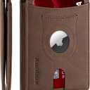 RUNBOX AirTag-Wallet-Mens-Slim-RFID Blocking Wallets Leather with Bill Compartment Air Tag Bifold Card Holder Wallet Gifts for Men Dad (Bicolor Crazy Horse Coffee)