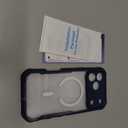 seacosmo for iPhone 17 Pro Case, Full Body Bumper with Built-in Tempered Glass Privacy Screen Protector and Camera Lens Protection, Compatible with MagSafe, Shockproof Phone Case, 6.9", Deep Blue