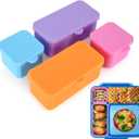 Silicone Snack Containers with Lids for OmieBox, 4 Pack Silicone Containers for Food Compatible with Most Bento Lunch Box, Dip Container for Lunches