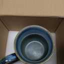 21 oz Large Ceramic Coffee Mugs, Handmade Cup with Large Handle, Big Tea and Coffee Cups for Office and Home, Microwave and Dishwasher Safe (Blue Grey)