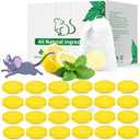 Pest Rodent Repellent, 24 Pack Peppermint Oil Repellent for Mouse Rats Spider Roach Ant Squirrel Pest Control Indoor & Outdoor, Natural Mice Deterrent Replace Trap Poisoning Family & Pet Safe Yellow