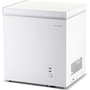 Frigidaire Chest Deep Freezer, 2.0 Cu. Ft. Capacity, Adjustable Thermostat-Removable Vinyl Coated Wire Basket-Easy Defrost Drain- Garage Ready- Pearl White