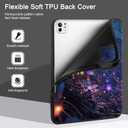 Case for M4 iPad Pro 11 inch 2024 Released Model A2836/A2837/A3006, Shockproof Tablet Case with Pencil Holder & Auto Wake/Sleep & Soft TPU Back Cover, Glowing Butterfly