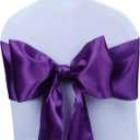 Babenest Satin Chair Sashes Ties Upgraded 10 pcs Chair Ribbons Bows for Wedding Banquet Party Christmas Baby Shower Events Decoration (Purple)