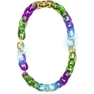 Windy City Novelties 36" Jumbo Link LED Plastic Necklace - Fun Light-Up Accessory for Mardi Gras, St. Patrick's Day, and Party Events (Purple/Green/Gold)