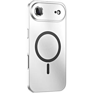 Aluminum Alloy Magnetic Case for iPhone [Metal Frame] Shockproof Slim Matte Cover with Lens Protection, Compatible with MagSafe Wireless Charging (Silver, iPhone 17 Air)