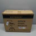 KKTONER PU Leather Modern Rolling Stool with Low Back Height Adjustable Work Salon Drafting Swivel Task Chair with Footrest (Black)