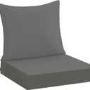downluxe 19x19 Outdoor Chair Cushions, Waterproof Fade Resistant Patio Furniture Cushions with Handle & Removable Cover, Deep Seat Outdoor Cushions for Sofa, Couch and Patio Chairs, Dark Grey