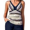 Summer Mae Color Block Tankini Swimsuits for Women 2025 with Side Pockets Sporty Swim Shorts Two Piece Bathing Suits Exotic Charm Size 14