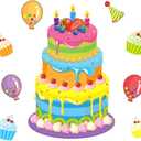 2 x Happy Birthday Bulletin Board Set for Classroom Colorful Cakes Birthday Paper Cutouts Cupcakes Balloon Hat Classroom Decorations for Back to School Home Office Chalkboard Wall Decor Party Supplies