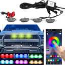 Led Front Grille Lights For 2004-2020 Ford F150,2017-2022 F250,2013-2018 Dodge Ram 1500 Raptor Style Aftermarket Grill Replacement Grills Lamps kit Accessories (RGB)