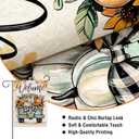 Artofy Welcome Fall Pumpkin Small Decorative Garden Flag, Autumn Thanksgiving Harvest Season Teal Truck Yard Lawn Outside Decor, Sunflower Leaves Burlap Outdoor Home Decoration Double Sided 12 x 18