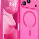 CANSHN Magnetic Compatible with iPhone 17 Pro Case, Upgraded [Full Camera Protection] [Compatible with Magsafe] [Translucent Matte] Shockproof Protective Phone Cover 6.3 Inch - Hot Pink