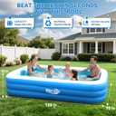 Large Inflatable Pool for Kids and Adults,10ft x 6ft Oversized Thickened Blow Up Pool for Kid and Adult, Durable Swimming Pool for Backyard, Outdoor, Garden, Summer Water Party (120"x70"x22")