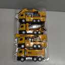 Vanvimen 4 Pcs Alloy Construction Truck Toys for 2 3 4 5 Year Old Boys, 9" Construction Vehicles with Light & Sound, Truck Toys for 1 2 3 Year Old Boys, Ideas 2 3 4 5 Year Old Boy Birthday Gifts (Yellow)