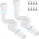 Gutterlix 2 Pack Flexible Gutter Downspout Extensions Extendable from 21" to 67", Downspout Extender Comes with Adapters, Thickened Down spout Drain Extension for Rainwater Drainage(White)