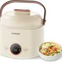 Stariver Small Rice Cooker, 2 Cups Uncooked Mini Portable Rice Cooker with Handle, Non-Stick Ramen Cooker, Rice Maker with Keep Warm & Delay Start Function, Electric Pot, 1L (Yellow)