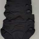 Hanes Girls' Period Underwear Boxer Briefs, Comfort Period Boxer Brief Panties for Girls, Moderate Protection (8, Hipster - Black - 6 Pack)