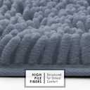 Hearth & Harbor Bathroom Rugs, Chenille Bath Mat - Machine Washable Bath Mats for Bathroom Non-Slip Backing Rubber, Quick Dry Bathroom Mat, 17 x 24 - Stone Blue
