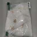 White Plush Christmas Hat Unisex Comfort Santa Hat with Snowflakes (Gold)